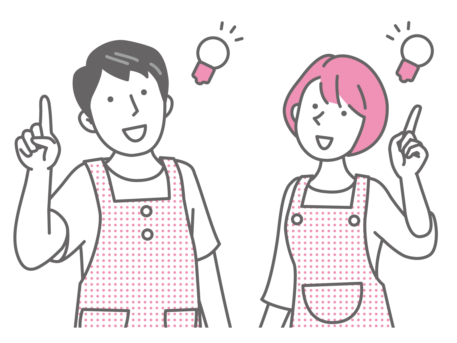 やるべきことに気づくスタッフのイラスト